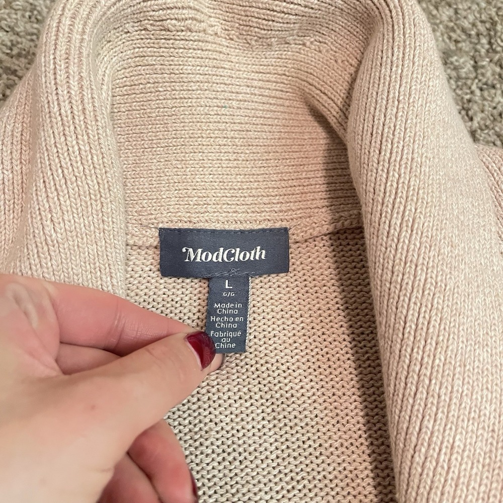 ModCloth Squirrel Fair Isle Full Zip Shawl Collar Cardigan Sweater Women's Large - Picture 8 of 11